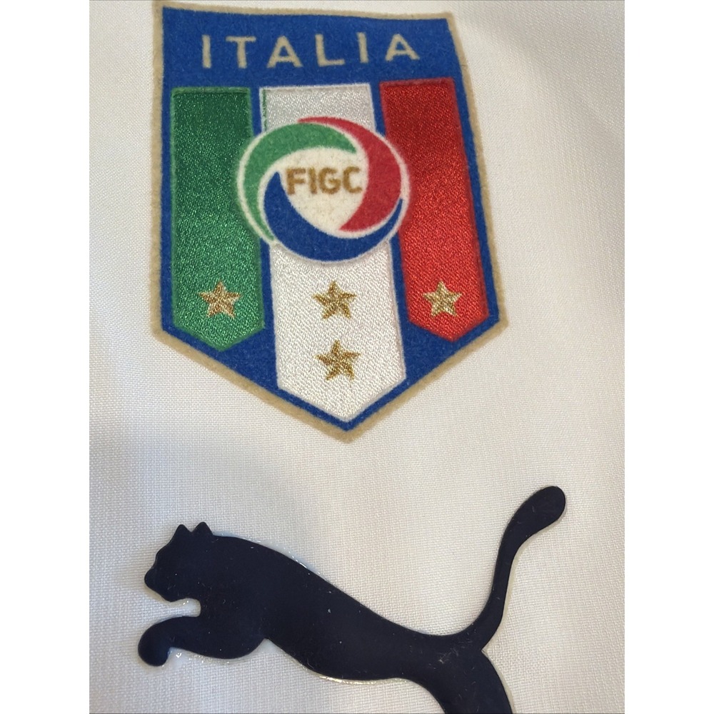 Puma White Italy National Football Team Logo Windbreaker Jacket 2XL XXL